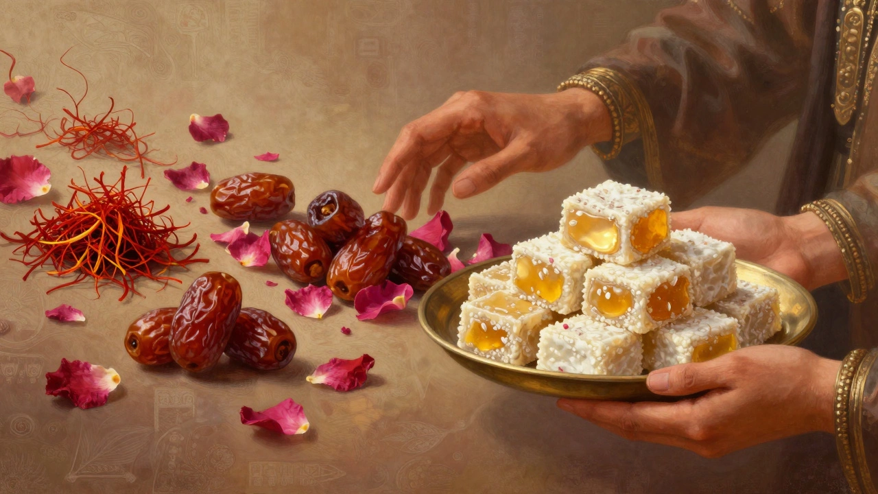 Artistic blend of Persian spices and Indian dairy ingredients for sweets