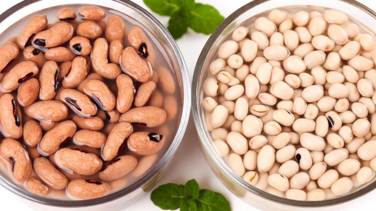 Comparison of dry versus soaked pulses in two glass bowls
